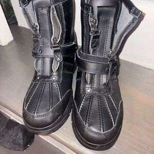 Ralph Lauren Black Leather Boots
